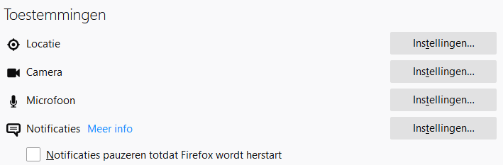 toestemmingen firefox