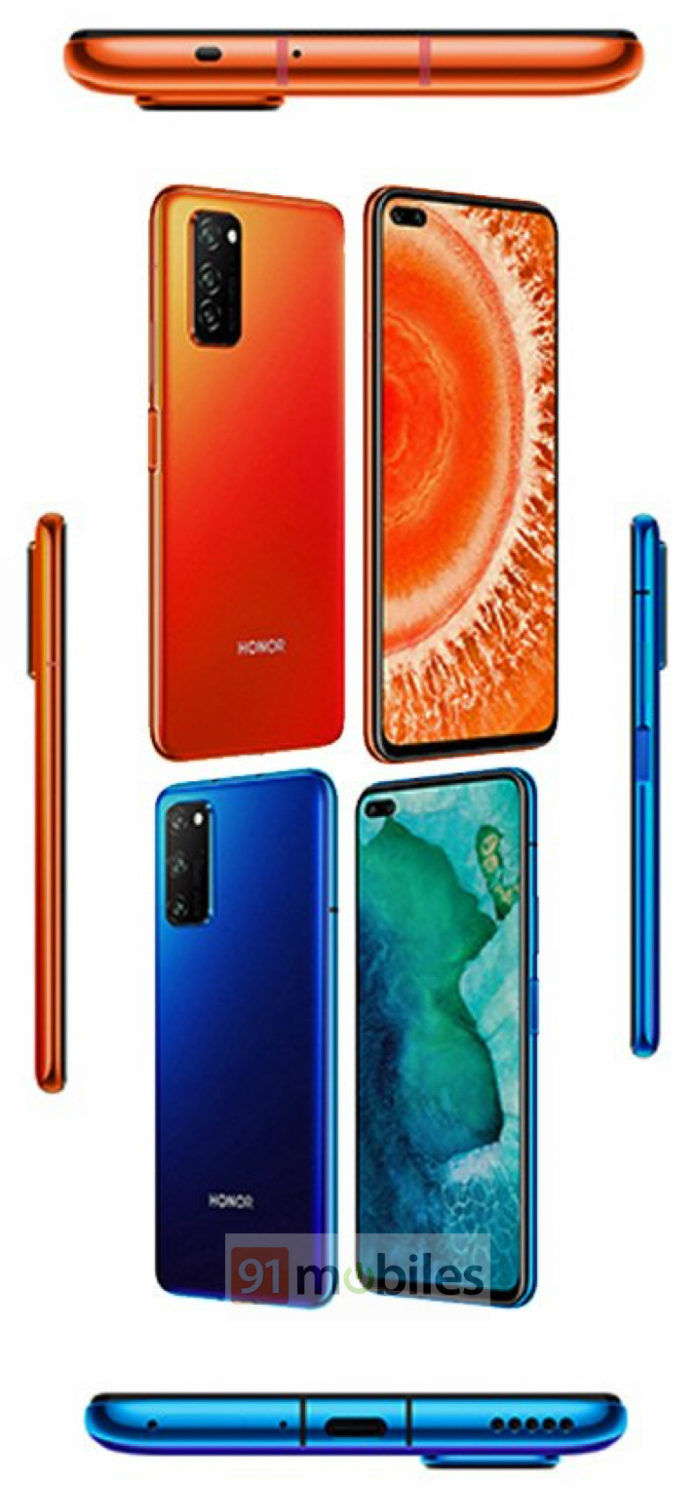 Honor V30 press renders