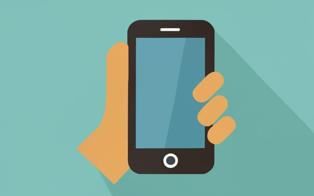 hand die een smartphone vasthoudt 
